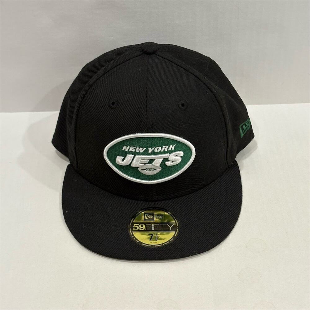 New Era 59FIFTY New York Jets Fitted Cap Mens Black Size 7 3/8